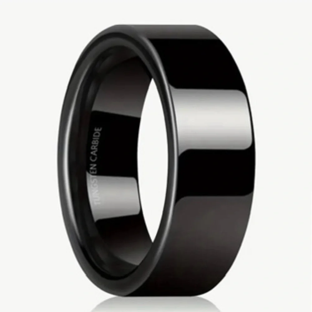 Black Tungsten Carbide Steel 6 mm Men’s or Women’s Unisex Wedding Band Ring